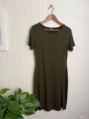 Lulu's Olive Green Short Sleeve Mini Above Knee Dress